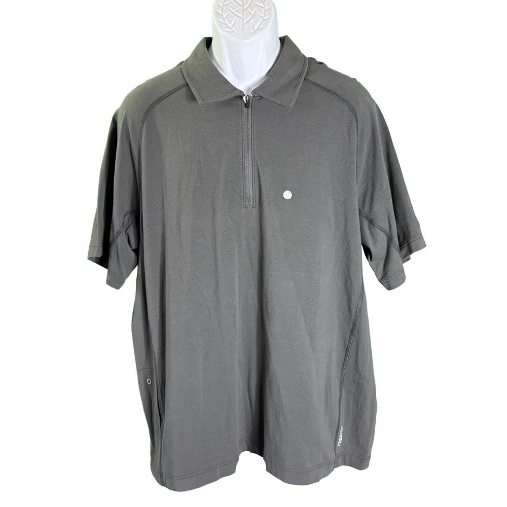Eddie Bauer Polo Shirt Mens XL Gray Travex FreeDry Active Quarter Zip New